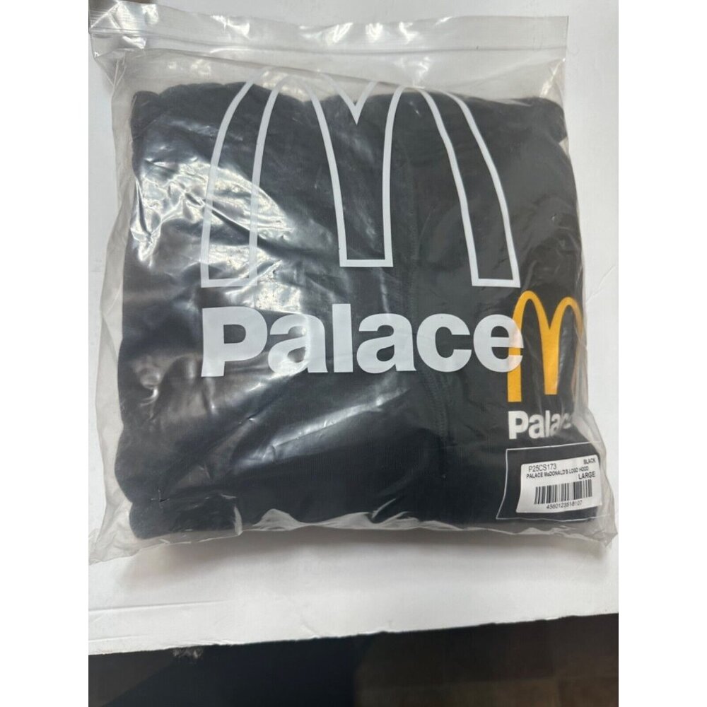 BRAND NEW Palace McDonald’s Logo Hoodie Black Sz Large Authentic SEALED